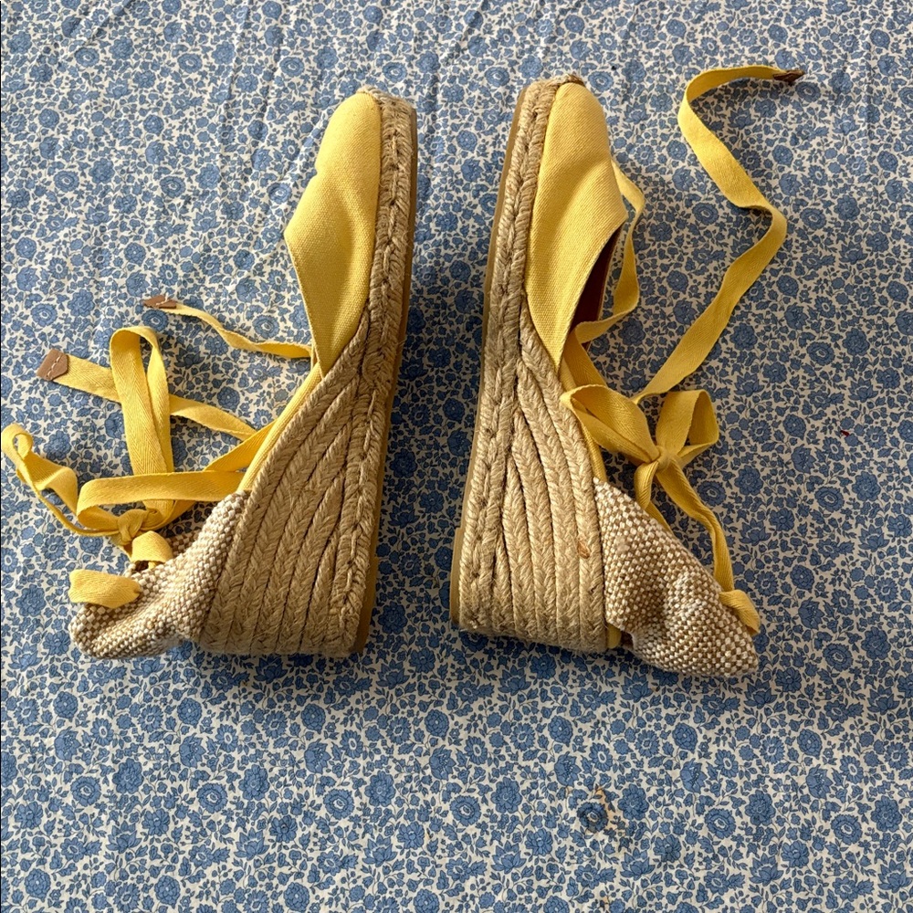 Castaner Yellow Espadrille Wedge Sandals - Picture 3 of 4